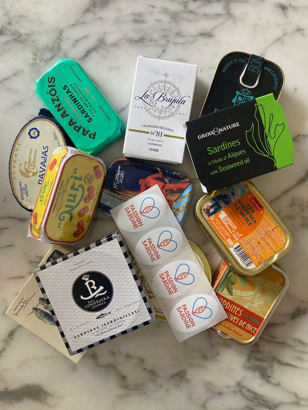Sélection de 12 conserves + le tote bag Passion Sardine